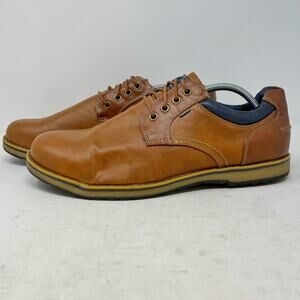 Izod Tan Faux Leather Casual Oxfords Memory Foam Insoles Mens Size 13